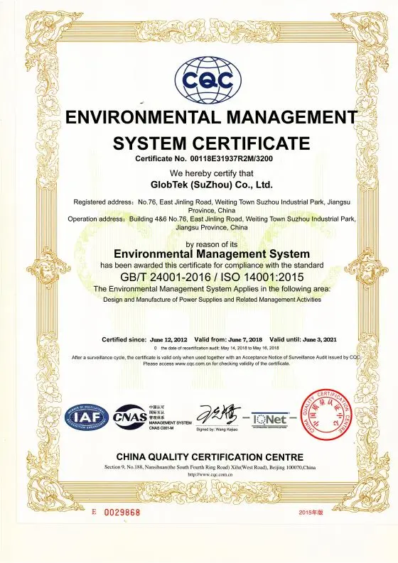 ISO14001 EN approval documents